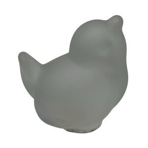 Frosted Art Glass Bird Paperweight Figurine 2" Tall Collectible Decor